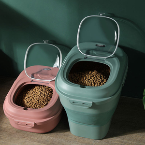 Collapsible Eco-friendly Plastic Household Pet Food Storage Container Dog Boxes