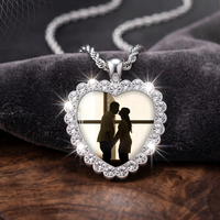 Photos de couple romantiques personnalisables, collier en métal avec cadre en forme de cœur, bijoux cadeau d'anniversaire