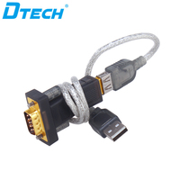 Cable Convertidor Dtech Negro DB9 Hembra a DB25 Macho USB a RS232, Convertidor USB a RS232 para Computadora