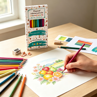 Ensemble de crayons de couleur en bois, 12 couleurs, crayons de couleur solides arc-en-ciel vibrants, papeterie de dessin, fournitures scolaires et de bureau, vente en gros