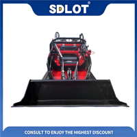 SDLOT Kompakter Mini-Radlader mit Kubota Dieselmotor CE EURO5 Hydraulischer Schneegreifer für Winterhof-Aufbereitung
