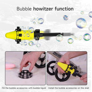 Juguete de Tiro 2 en 1 para Niños, Lanzador de Morteros de Balas Blandas, Modelo Militar de Cohete, Máquina de Burbujas Eléctrica para Niños - Product Image 4