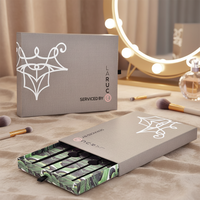 Boîte cadeau rigide recyclable en gros pour pinceaux de maquillage, avec logo personnalisé imprimé, intérieur en éponge, emballage cosmétique magnétique