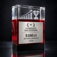 Trophée d'entreprise personnalisé en cristal Neelpure 198057, gravé au laser 3D pour la reconnaissance des employés et les étapes importantes des projets