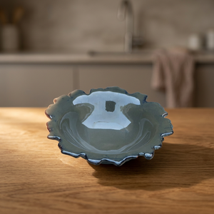 Tazón de Cerámica de Forma Irregular, Diseño Wabi Sabi, Esmalte Celadón, Apto para Lavavajillas, Vajilla para Uso Diario - Product Image 1