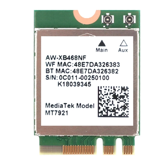 MT7921 Wifi 6 NGFF 2230 M.2 wifi Bluetooth Card 802.11ax wifi 6 Card
