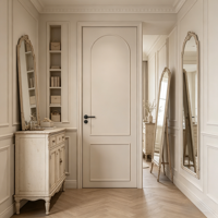 Portes de chambre intérieures en bois massif composite peintes, style français, double battant, pour suite, livraison directe usine