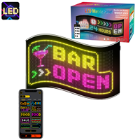 Letrero LED Programable con Matriz Bluetooth, Barra de Letreros para Cafetería, Control Inalámbrico por Aplicación, Cartel Digital DIY, Pantalla Flexible, Letreros Decorativos Abiertos, OEM