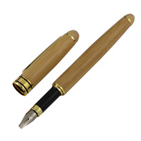 Logo personnalisé en bois de bambou fontaine stylos stylos de calligraphie avec différentes pointes
