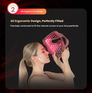 Masque à lumière rouge personnalisé avec logo, masque professionnel de luminothérapie rouge 4D, masque facial de luminothérapie rouge - Product Image 4