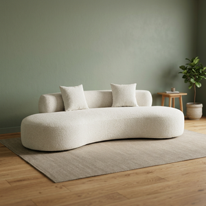 Sofá Moderno Curvo de Tela Tapizado, Sillón Minimalista para Sala de Estar, Recepción, Hotel, Villa - Product Image 5
