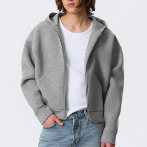 Sudadera con Capucha Personalizada de Alta Calidad para <span class=keywords><strong>Hombre</strong></span>, de Poliéster y Algodón, Estilo Holgado, Grueso, con Cierre de Cremallera - Product Image 1
