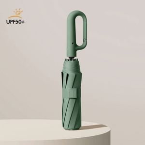 Parapluie inversé pliable portable anti-UV avec poignée mousqueton, parapluies coupe-vent pour cadeaux promotionnels - Product Image 3