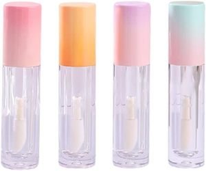 Wholesale Long-Lasting Gradient Pink Lip Gloss <b>Tube</b> 4ML 6ML Capacity Screw <b>Plastic</b> Screen Printing Empty Cosmetic Packaging - Product Image 2