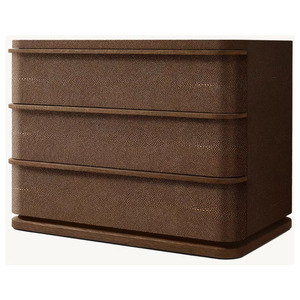 RH FURNITURE American Style Modern Luxury SHAGREEN NightStand Closed <b>Bedroom</b> Nightstands With Drawer - Product Image 3