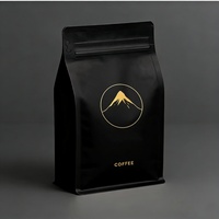 Sachet Doypack en plastique noir mat pour poudre protéinée et café, haute barrière, avec fermeture éclair refermable, pour compléments alimentaires