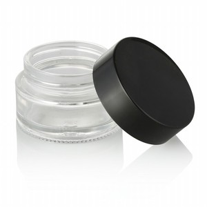 Pot en verre transparent avec couvercle noir de 20ml, 5g, 10g, 15g, 20g, 30g, 50g, 100g, 200g, pot de crème cosmétique à large ouverture, prêt à être expédié - Product Image 2