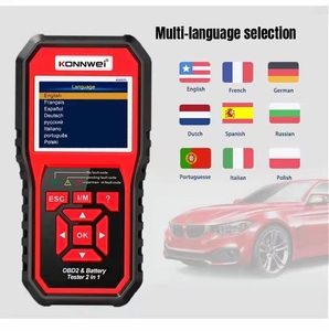 Analyseur de moteur OBD2 <span class=keywords><strong>EOBD</strong></span> + testeur de batterie 2 en 1, machine de diagnostic pour voiture, moto, Europe KONNWEI KW870 - Product Image 5