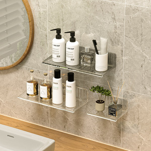 Wall Mounted Bathroom Shelf Rectangular Durable Storage For Toilet Washbasin Kitchen Shower - Product Image 3