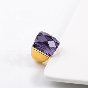 Anillo de Compromiso Vintage de Amatista Fabulosa con Joyería de Cristal, Diseños de Anillos con Piedras Grandes - Product Image 3