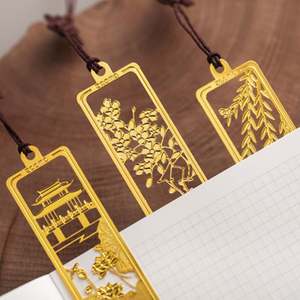 Vintage <b>Metal</b> Feather <b>Bookmark</b> with Gold Tassel Gift for Bookworms - Product Image 2