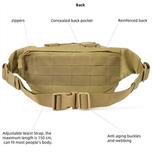 Marsupio Tattico da <span class=keywords><strong>Uomo</strong></span> Impermeabile Borsa EDC da Cintura Borsa da Vita Tattica per Escursionismo Campeggio Pesca con Chiusura a Cerniera - Product Image 4