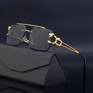 Kenbo Eyewear Leopard Gafas de sol sin montura 2024 nueva llegada estilo gafas de sol cuadradas Unisex para hombres y mujeres