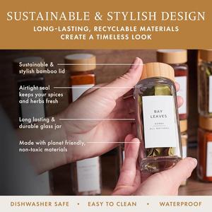 2-In-1 Nordic Wood Glass & Acacia Lid Eco-Friendly Dishwasher Safe Spice <b>Container</b> Jar Salt Pepper Shaker - Product Image 4