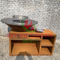 Barbecue en acier corten personnalisé, barbecue extérieur au bois pour le camping et le jardin, poêle à bois multifonctionnel personnalisé