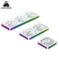 Ventilador ARGB para PC AntarcChill de 360 mm, Modular, Triple, con Patrón de CD en el Centro, Espejo Lateral Halo, Alto Flujo de Aire, Altas RPM, Rodamiento Hidráulico