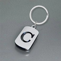 Porte-clés en acier inoxydable poli avec 26 lettres - Porte-clés personnalisé avec alphabet - Porte-clés pour chien
