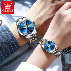 <span class=keywords><strong>Reloj</strong></span> <span class=keywords><strong>OLEVS</strong></span>, <span class=keywords><strong>reloj</strong></span> de pulsera elegante a la moda para <span class=keywords><strong>mujer</strong></span>, <span class=keywords><strong>reloj</strong></span> de lujo de alta calidad para hombre, cuarzo de acero inoxidable Original para amantes - Product Image 3