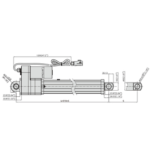 Actuador Lineal de Cepillo para Seguidor Solar, Sincronizado, 1.54mm/s, 50000N, Carrera de 1000mm/1200mm, Servicio Pesado, 24V, para Ventilador de Electrodomésticos - Product Image 4