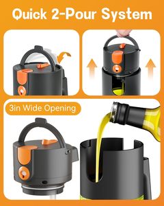 ขวดสีเขียว-ขวดสเปรย์น้ำมันสีดำแบบป้องกันแสง ขวดแก้วสำหรับใส่น้ำมันมะกอก ขวดจ่ายน้ำมันสำหรับทำอาหารในครัว ขวดสเปรย์น้ำมันเกรดอาหาร - Product Image 3