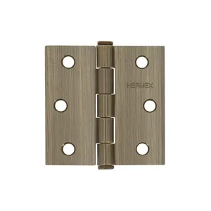 Master con 100 unità di cerniera quadrata 2-1/2 ', ottone antico, testa piatta, HERMEX - Product Image 1