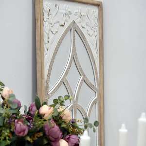 Espejo de Pared Rectangular de Madera con Tallado Floral, Estilo Rústico Vintage para Decoración del Hogar, Venta al Por Mayor - Product Image 4