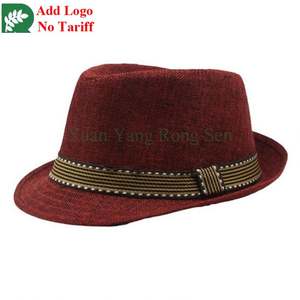 Sombrero Fedora de Paja con Logotipo Personalizado, Económico y a <span class=keywords><strong>la</strong></span> Moda, para Hombre y Mujer, Ideal para Verano, <span class=keywords><strong>Playa</strong></span> y Jazz - Product Image 1