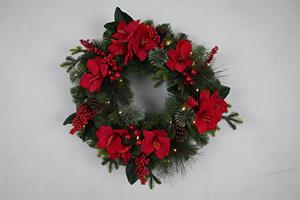 High Quality Customized Holiday Festival Home Decoration Red Berry Christmas Wreath with Pinecorn - Product Image 4