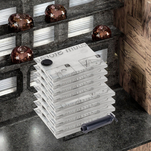 50*60cm noir PA en plastique étanche sacs de rangement Valve pliable sac scellé <span class=keywords><strong>sous</strong></span> <span class=keywords><strong>vide</strong></span> pour vêtements saisonniers - Product Image 2