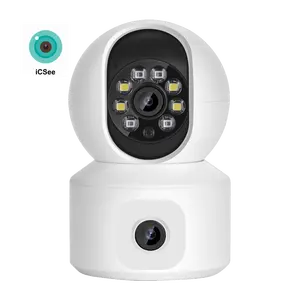 ICsee kamera IP bayi PTZ CCTN, dalam ruangan 4MP 6MP jaringan lensa ganda kamera Wifi 3MP 1080P lensa ganda kamera bayi