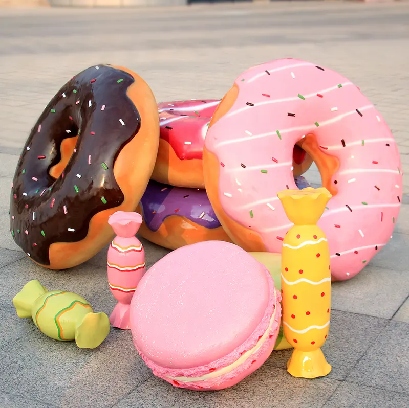 Shop Beliebte Fiberglas Donuts Harz Eis Donut Skulpturen Modell für Vergnügung spark Ornament