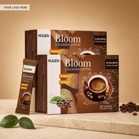 Mélange de café instantané au collagène en sachets de 10g, boîte de 100g, vente en gros, OEM, ODM, fournisseur de marques privées