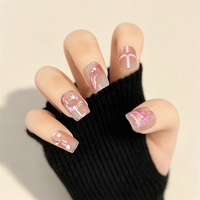 Faux ongles de Noël de luxe réutilisables, courts, carrés, à couvrance totale, style press-on, faits main, effet œil de chat, avec motif arbre de Noël doré dessiné à la main en 3D