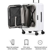 Valise de voyage multifonctionnelle, durable, de luxe, moderne, à double ouverture frontale, avec roulettes pivotantes, antivol, coque rigide en PC, grande taille