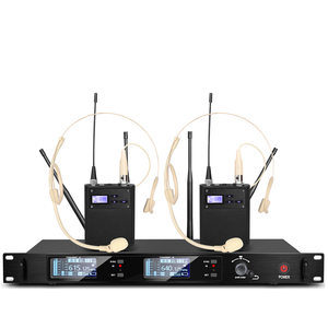 Micrófono Inalámbrico UHF DR80A de Condensador, de Doble Canal, para Conferencias, con Auriculares y Transmisor de Cinturón - Product Image 1