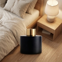 Diffuseur de parfum personnalisé avec logo, fleurs séchées et bâtonnets en rotin, coffret cadeau, décoration ronde pour la maison et le bureau