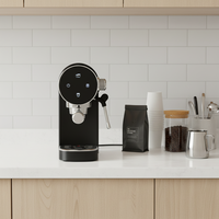 Station à café compacte rétro AZ-EM1512B, machine à expresso à commande tactile, cafetière semi-automatique à pré-infusion pour la décoration de la maison