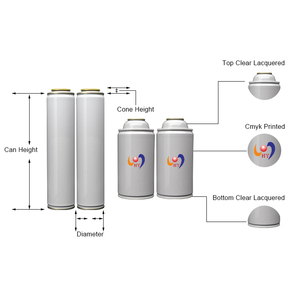 Cilindros de Aerosol Recargables Vacíos, Latas de Gas <span class=keywords><strong>Butano</strong></span> con Superficie Lacada, Certificación ISO 9001, Latas de Aerosol con Bomba - Product Image 4