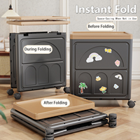 Armoire de rangement pliable avec roulettes et couvercle pour l'organisation de la maison, bacs de rangement avec couvercle et utilisation en boîte de jardin