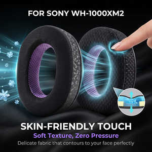 Coussinets d'oreille en tissu maillé pour casque <span class=keywords><strong>Sony</strong></span> MDR-<span class=keywords><strong>1000x</strong></span> WH-1000xm2, accessoires sans fil - Product Image 1